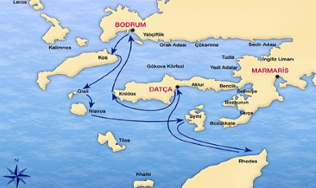 croisiere a la cabine au depart de Bodrum pour Dodecanese Sud